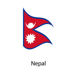 nepal flag moved by the wind, Nepal flag with fabric texture. Flag of Nepal.