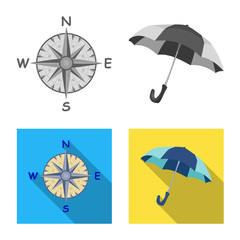 Vector illustration of weather and climate symbol. Collection of weather and cloud stock symbol for web.