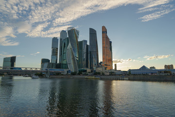 Fototapeta na wymiar Moscow city image at the sunset. 