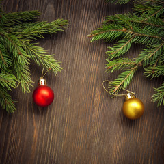 Christmas tree and gifts on table