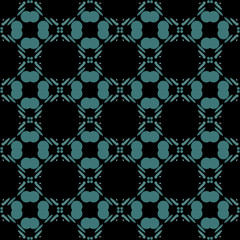 Dotted seamless pattern. Dark background with glowing blue circles, points, polka dot. Geometric pattern in repeat.