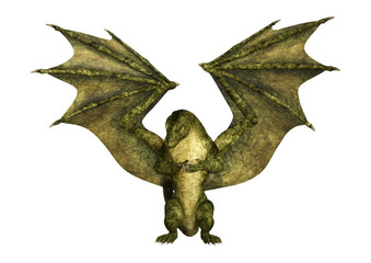3D Rendering Fairy Tale Dragon on White