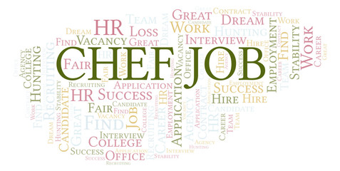 Fototapeta premium Chef Job word cloud.