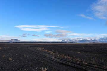 black sand roads in Iceland