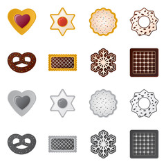 Isolated object of biscuit and bake sign. Set of biscuit and chocolate vector icon for stock.