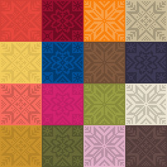 Trendy color seamless pattern by plain color knitted patches