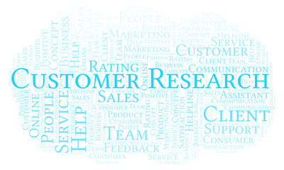 Obraz premium Customer Research word cloud.