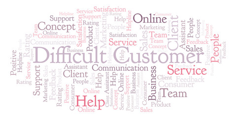 Obraz premium Difficult Customer word cloud.