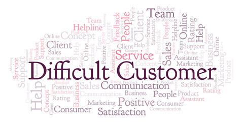 Fototapeta premium Difficult Customer word cloud.