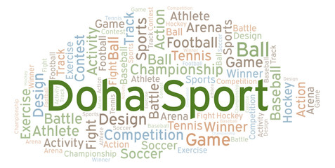 Obraz premium Doha Sport word cloud.