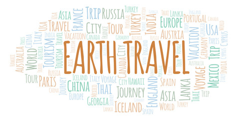Obraz premium Earth Travel word cloud.