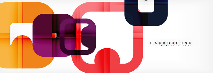 Square geometric background, multicolored template for business or technology presentation or web brochure cover layout, wallpaper.
