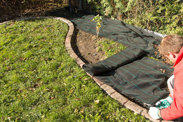 Gartenvlies verlegen