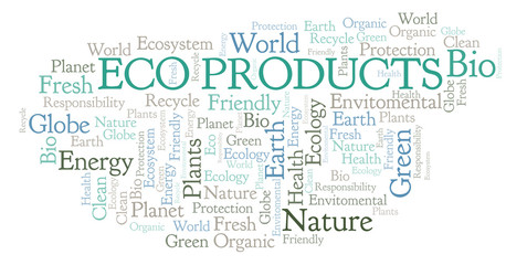 Obraz premium Eco Products word cloud.