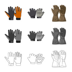Vector illustration of glove and winter symbol. Set of glove and equipment stock vector illustration.