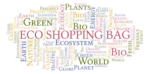 Fototapeta premium Eco Shopping Bag word cloud.