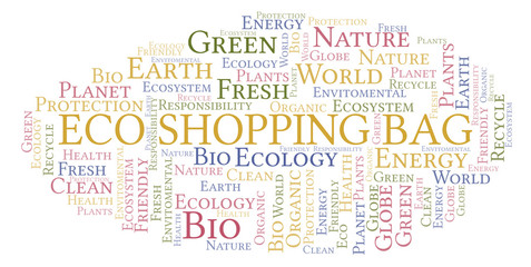 Eco Shopping Bag word cloud.