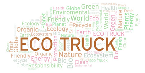Fototapeta premium Eco Truck word cloud.