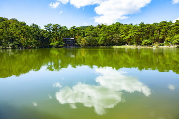 Fototapeta na wymiar 秋晴れの再度公園、兵庫県神戸市北区六甲山にて