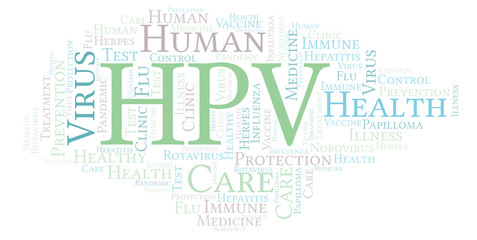 Obraz premium HPV word cloud, made with text only.