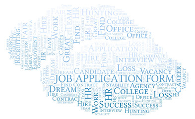 Job Application Form word cloud.