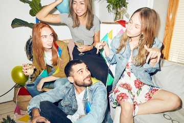 Friends having fun at party