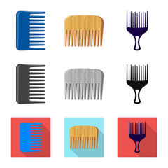 Vector design of brush and hair symbol. Set of brush and hairbrush stock vector illustration.