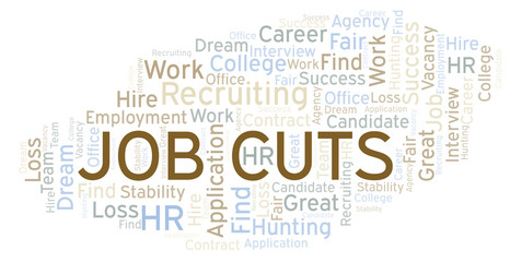 Job Cuts word cloud.