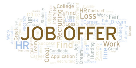Obraz premium Job Offer word cloud.