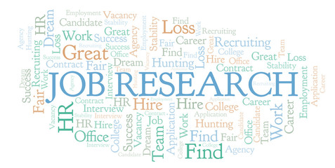 Fototapeta premium Job Research word cloud.