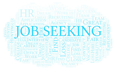 Obraz premium Job Seeking word cloud.