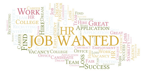 Job Wanted word cloud.
