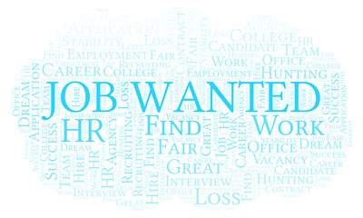 Job Wanted word cloud.