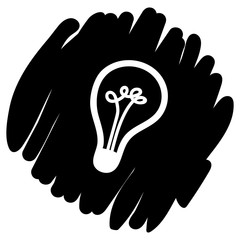 Light bulb icon on black background. Eps 10