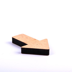  Wooden arrows in different directions are isolated on a white background