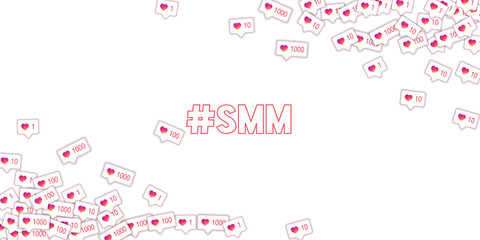 6729229 Social media icons. Social media marketing concept. Falling gradient like counter. Wide corners elem