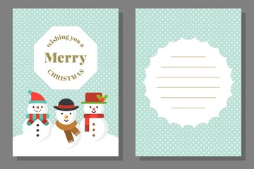 Christmas greeting or invitation card template, flat design