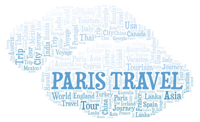 Obraz premium Paris Travel word cloud.