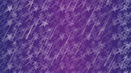 An abstract pattern of flying stars, triangular elements and circles. A festive element of the design of wallpaper, tiles, packaging, textiles, covers.