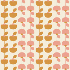 Vector organic seamless abstract background, botanical motif with stylized leaves, freehand doodles pattern.