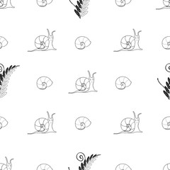 Cheerful children's pattern Funny snails handmade Sample design of packaging, textiles, tiles, wallpapers