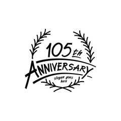 Fototapeta premium 105 years design template. Vector and illustration. 105 years logo. 