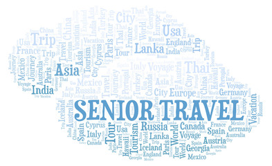 Fototapeta premium Senior Travel word cloud.