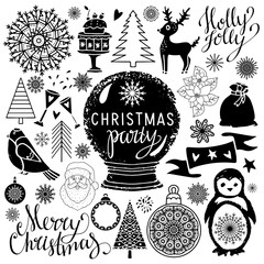 Christmas Holiday icons, labels, stickers