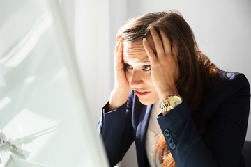 Close-up Of A Stressed Young Businesswoman