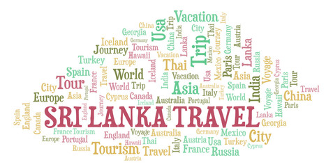 Fototapeta premium Sri Lanka Travel word cloud.