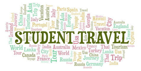 Obraz premium Student Travel word cloud.