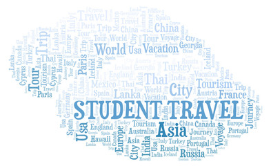 Fototapeta na wymiar Student Travel word cloud.