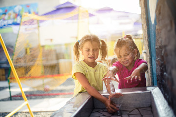 Fun and refreshment in summer day.