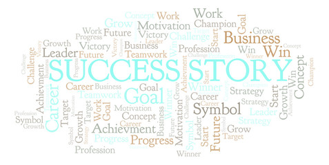 Obraz premium Success Story word cloud.